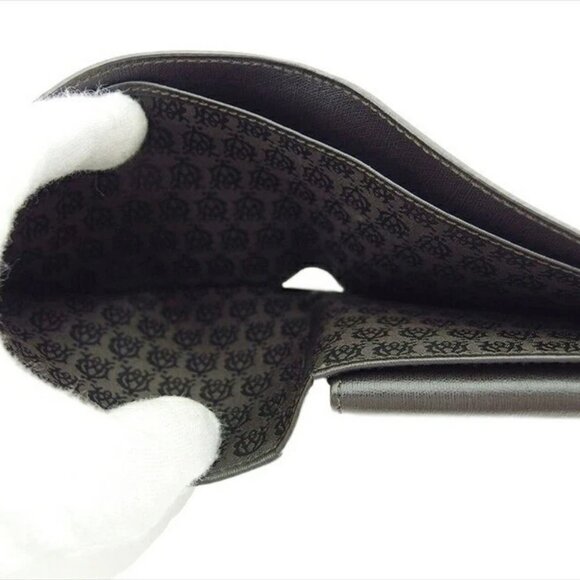 Dunhill Bifold Wallet Brown silver Women Authentic secondhand - Picture 5 of 9